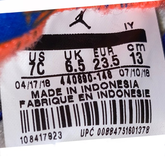 Nike Air Jordan Retro 'Stealth' Sneaks Sz7C - Picture 5 of 6